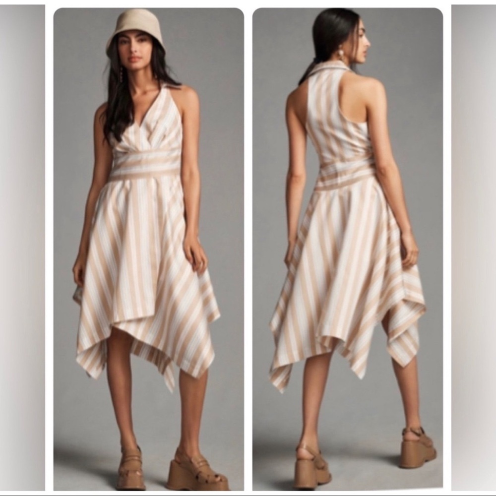 Anthropologie Maeve Maeve Asymmetrical Wrap
Shirt Dress Size 10